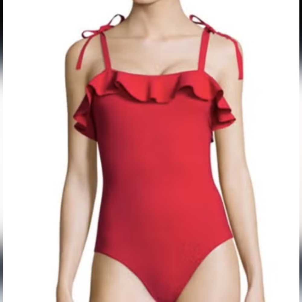 Karla Colletto Red One Piece Ruffle Swimsuit 6